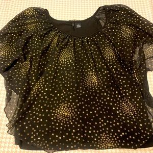 New Directions black top with gold metallic design. Lined. Size 2x. Like new.